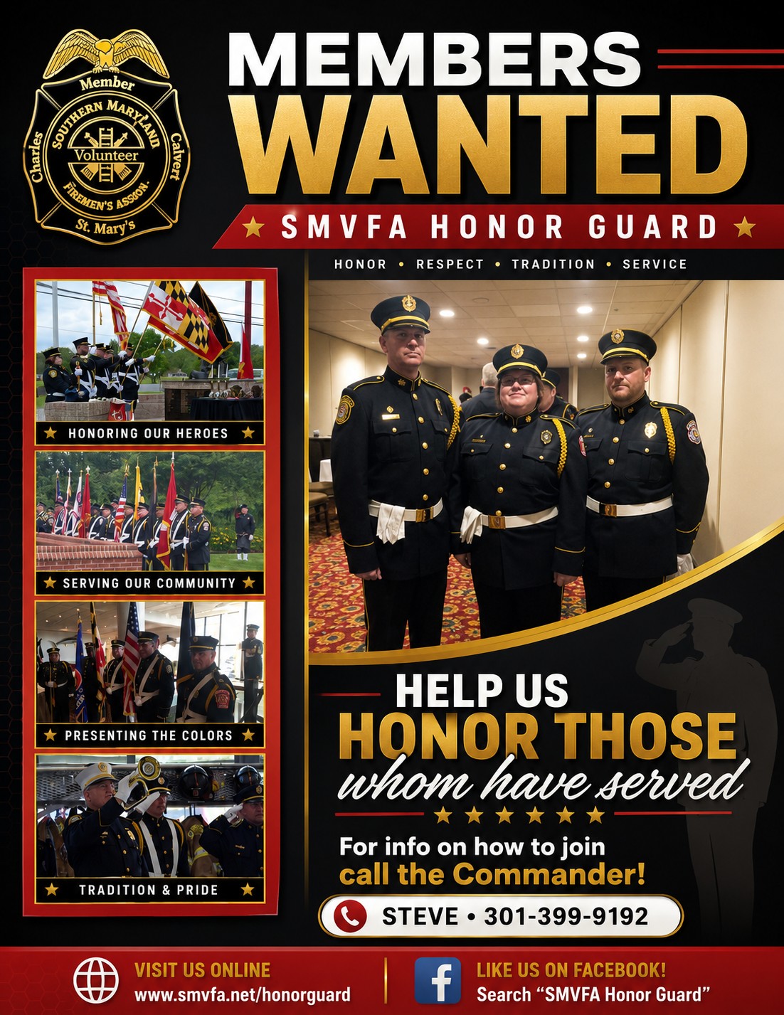 SMVFA Honor Guard recruitment flyer
