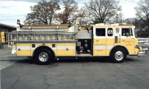 Specifications:

1991 PIERCE LANCE
8V92 450HP DETRIOT DIESEL
ALLISON AUTOMATIC
WATEROUS 1250 GPM PUMP
1000 GALLON WATER TANK
2000' 3&quot; SUPPLY LINE
3 PRE-CONNECTED 1 3/4&quot; ATTACK LINES
1 PRE-CONNECTED 2 1/2&quot; ATTACK LINE
1 PRE-CONNECTED 1 3/4&quot; BUMPER LINE
DECK GUN
AIR CONDITIONING
5 1/2 HOUR SCBA WITH SPARES

