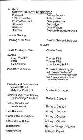 SMVFA Installation of Officers 2013
